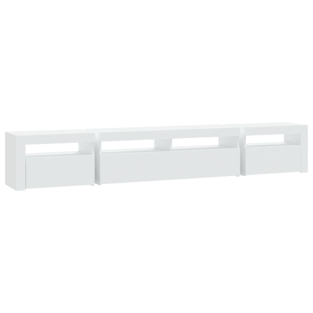 TV ormarić s LED svjetlima bijeli 240x35x40 cm