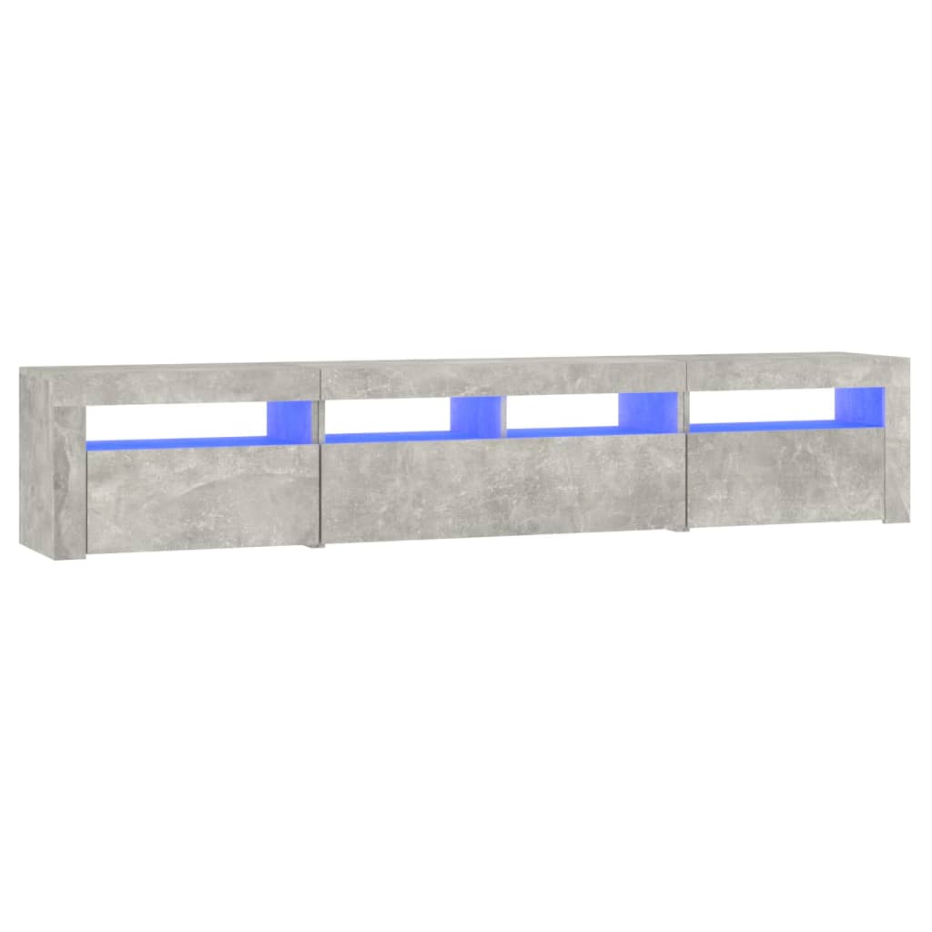 TV ormarić s LED svjetlima siva boja betona 210x35x40 cm
