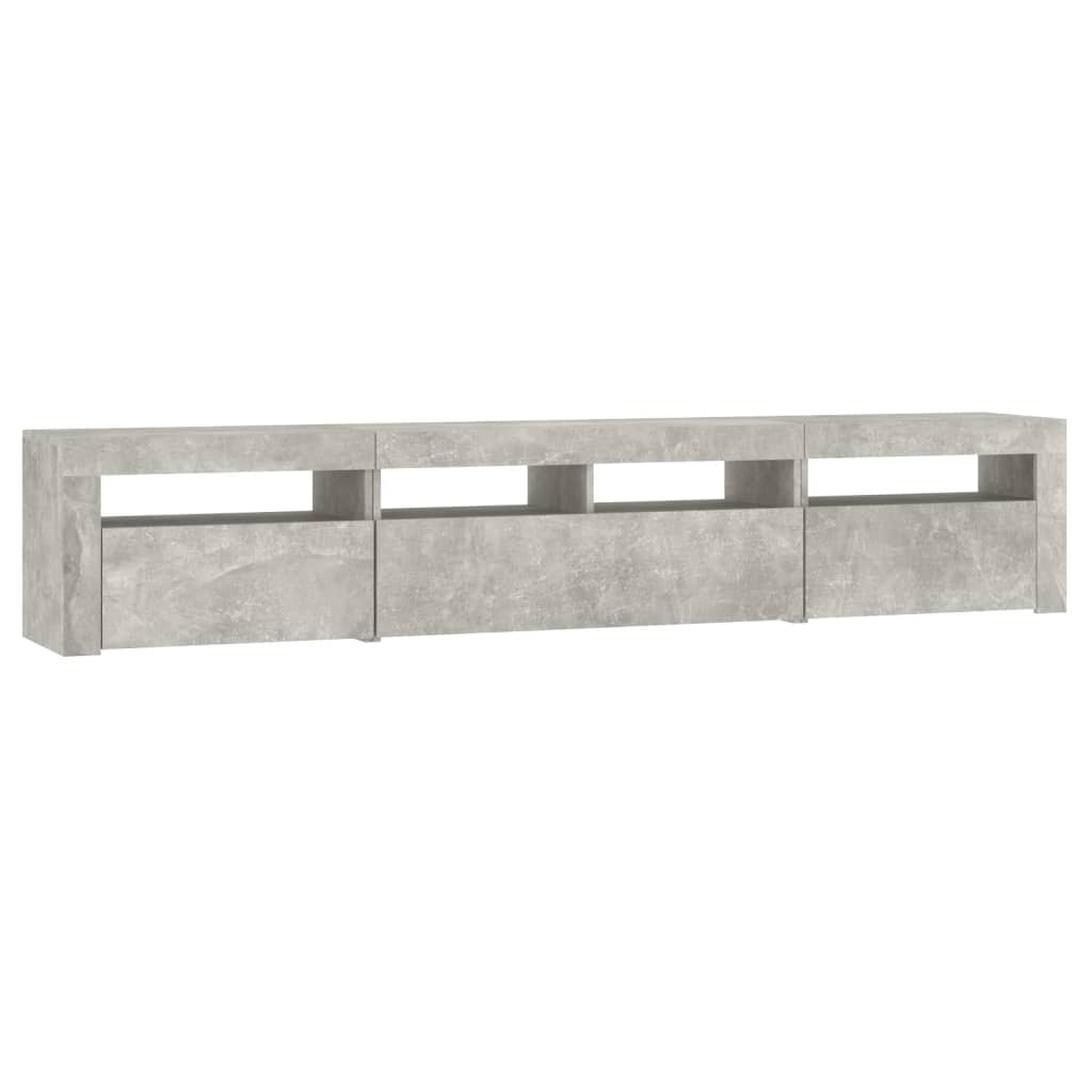 TV ormarić s LED svjetlima siva boja betona 210x35x40 cm