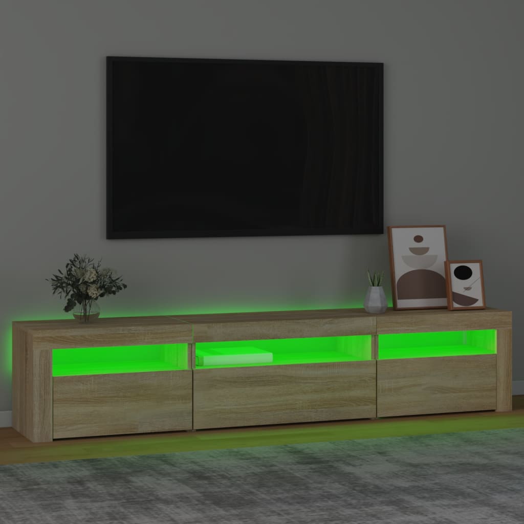 TV ormarić s LED svjetlima boja hrasta sonome 195x35x40 cm