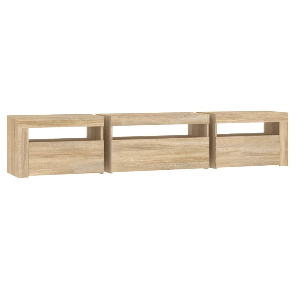TV ormarić s LED svjetlima boja hrasta sonome 195x35x40 cm