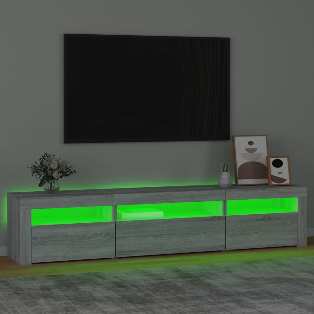 TV ormarić s LED svjetlima boja hrasta sonome 195x35x40 cm
