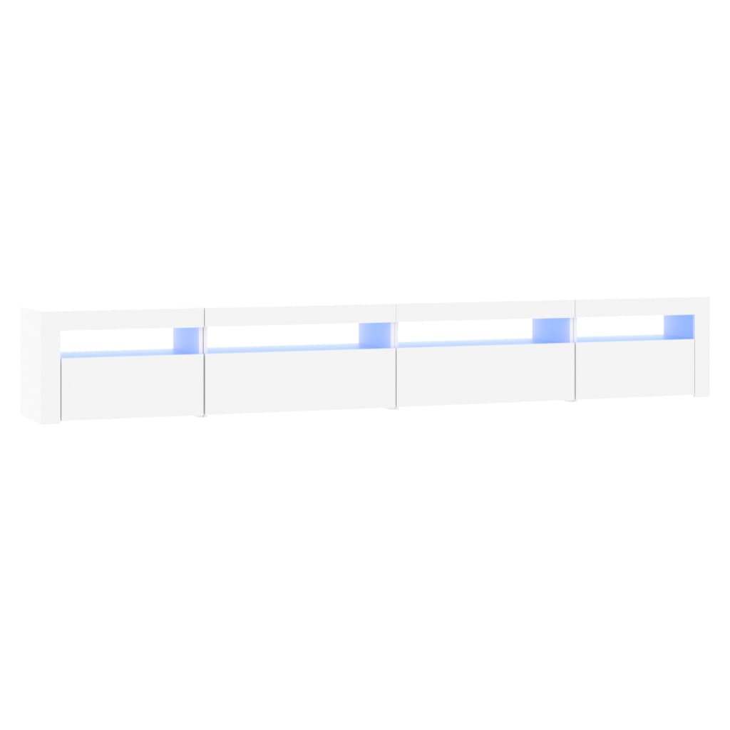 TV ormarić s LED svjetlima bijeli 270x35x40 cm