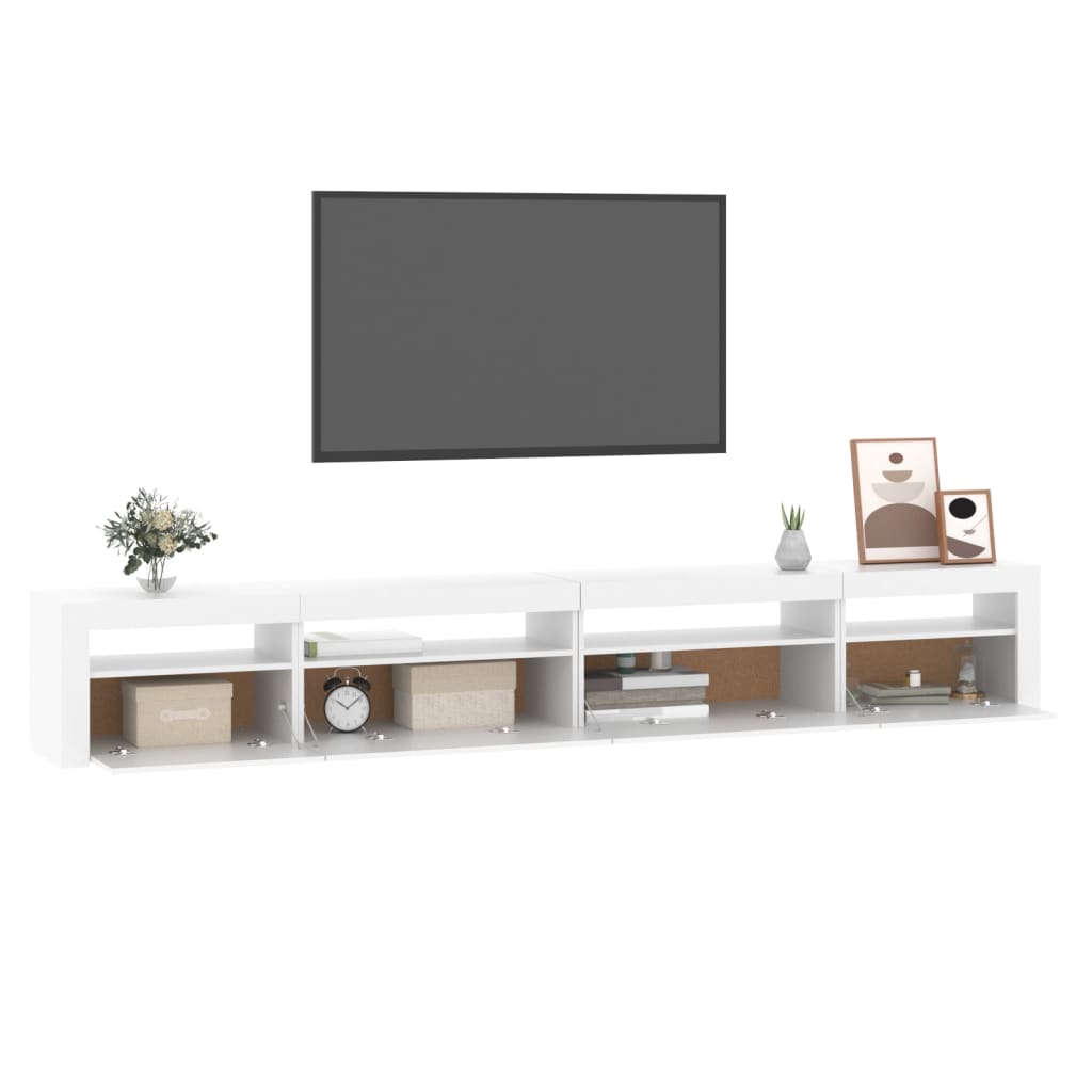 TV ormarić s LED svjetlima bijeli 270x35x40 cm