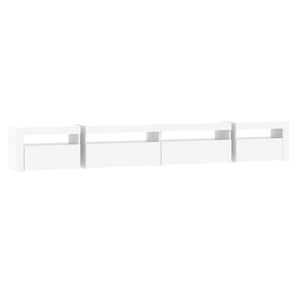 TV ormarić s LED svjetlima bijeli 270x35x40 cm