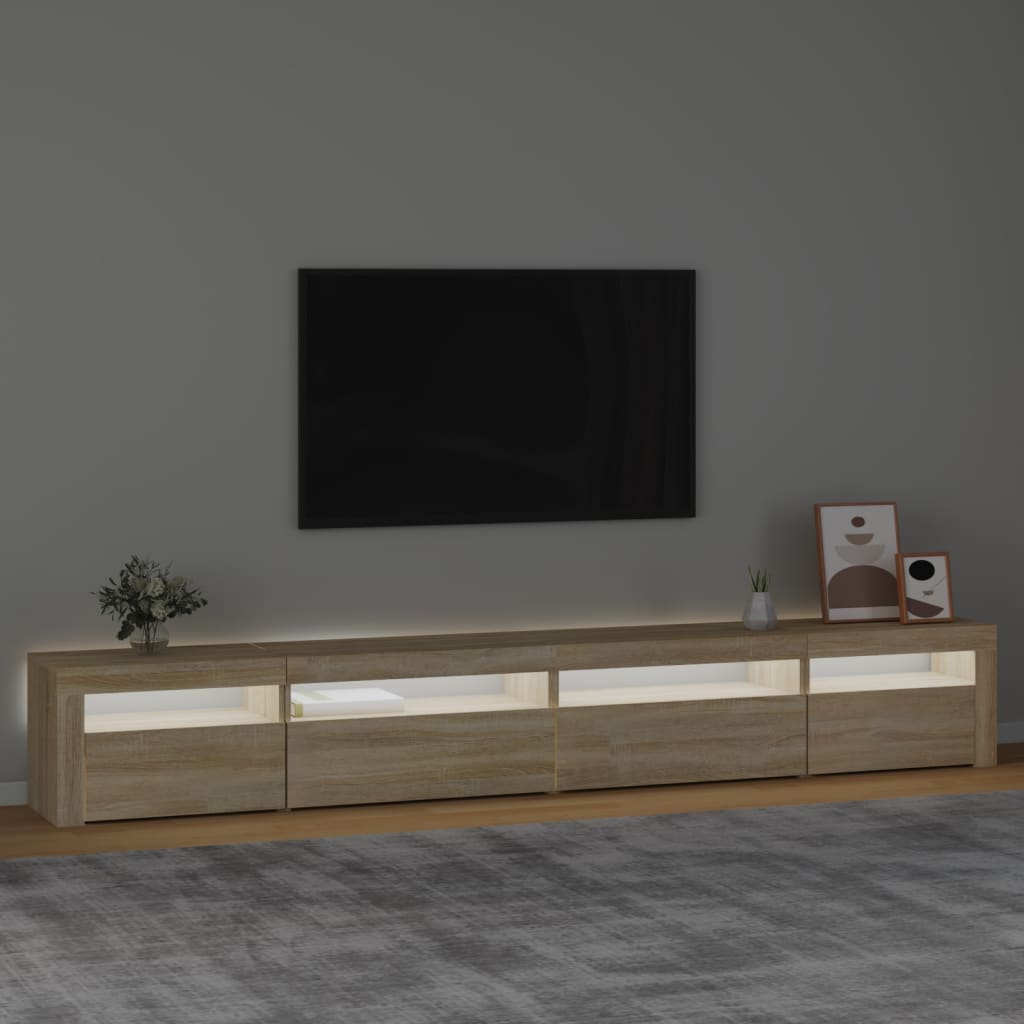 TV ormarić s LED svjetlima boja hrasta sonome 270x35x40 cm