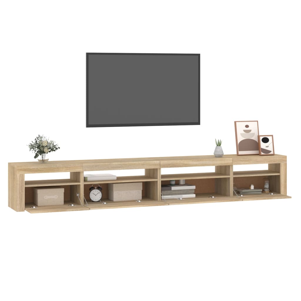 TV ormarić s LED svjetlima boja hrasta sonome 270x35x40 cm