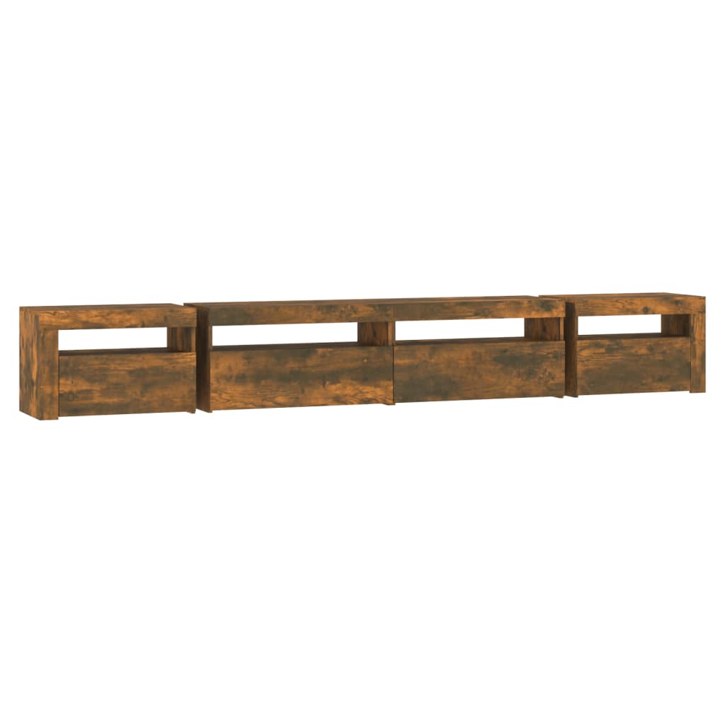 TV ormarić s LED svjetlima boja dimljenog hrasta 270x35x40 cm