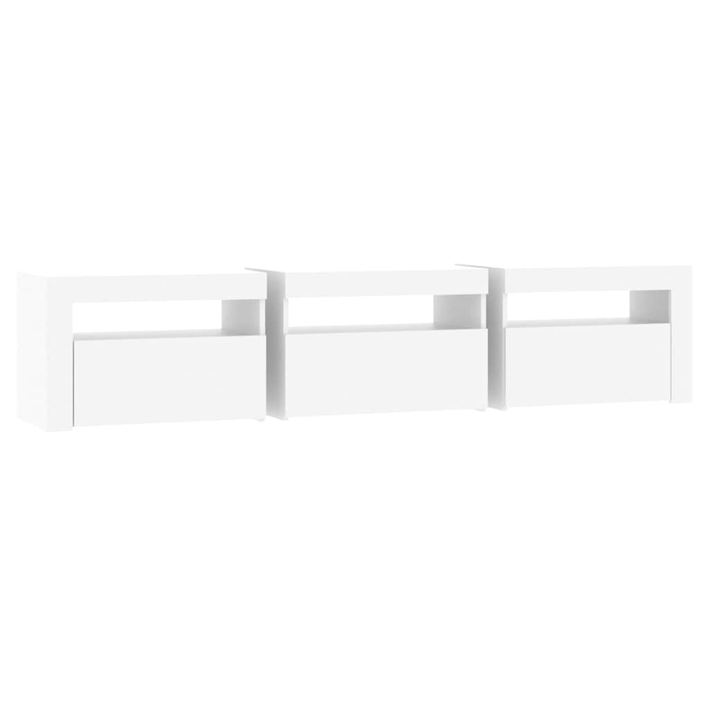 TV ormarić s LED svjetlima bijeli 180 x 35 x 40 cm