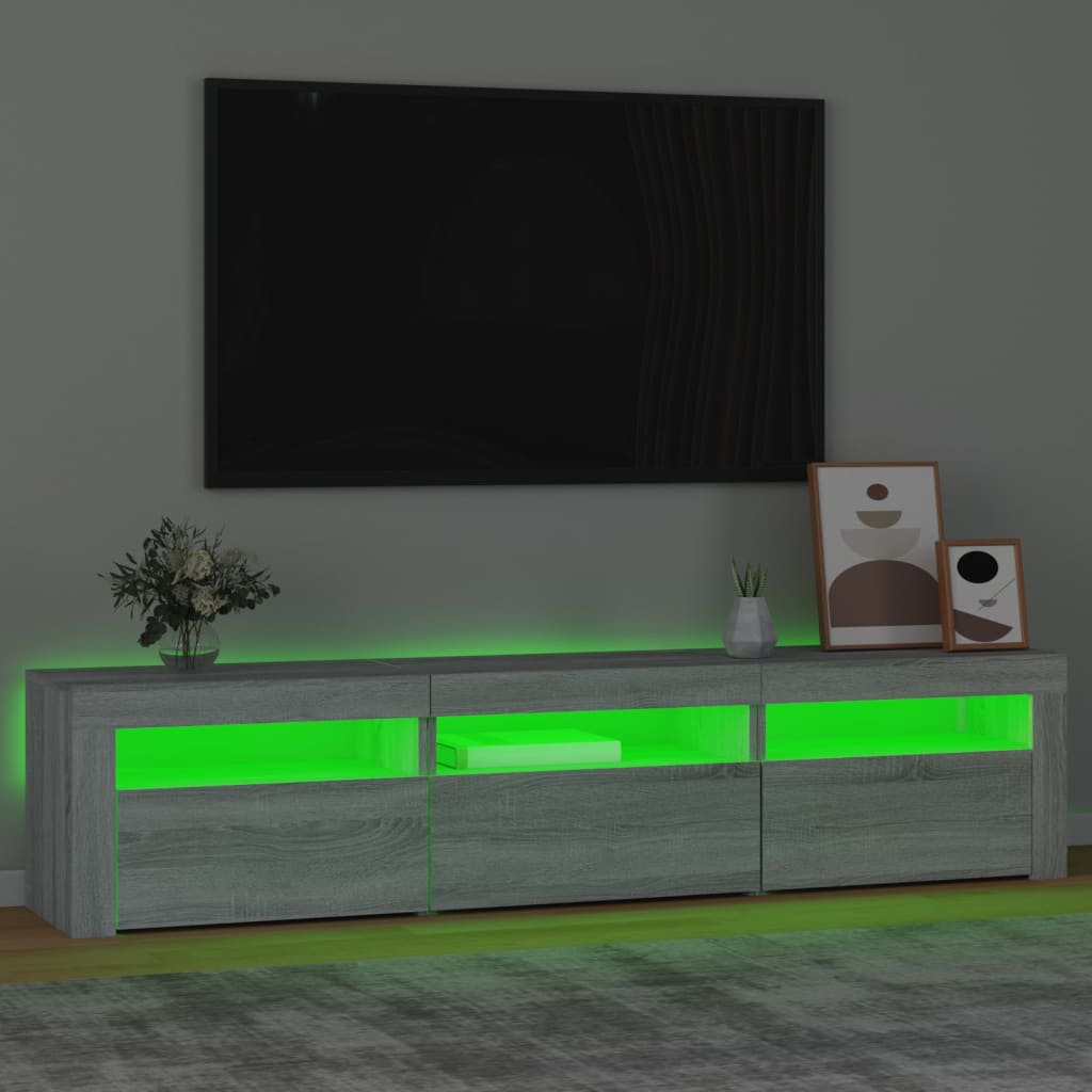 TV ormarić s LED svjetlima boja hrasta sonome 180x35x40 cm
