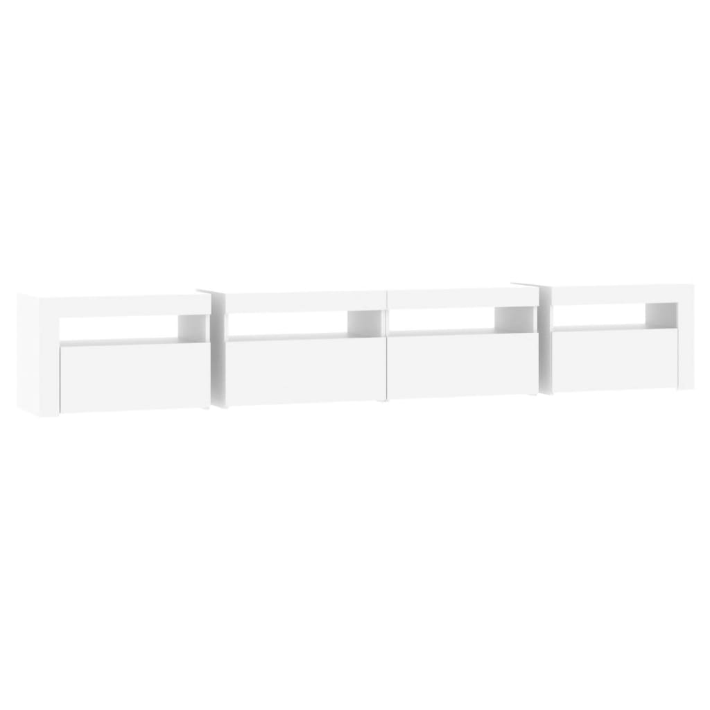 TV ormarić s LED svjetlima bijeli 240x35x40 cm