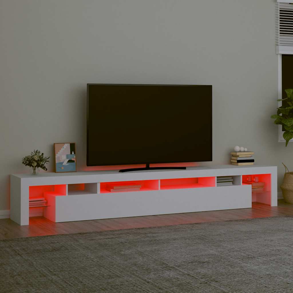 TV ormarić s LED svjetlima bijeli 260 x 36,5 x 40 cm