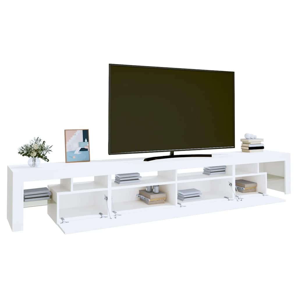 TV ormarić s LED svjetlima bijeli 260 x 36,5 x 40 cm