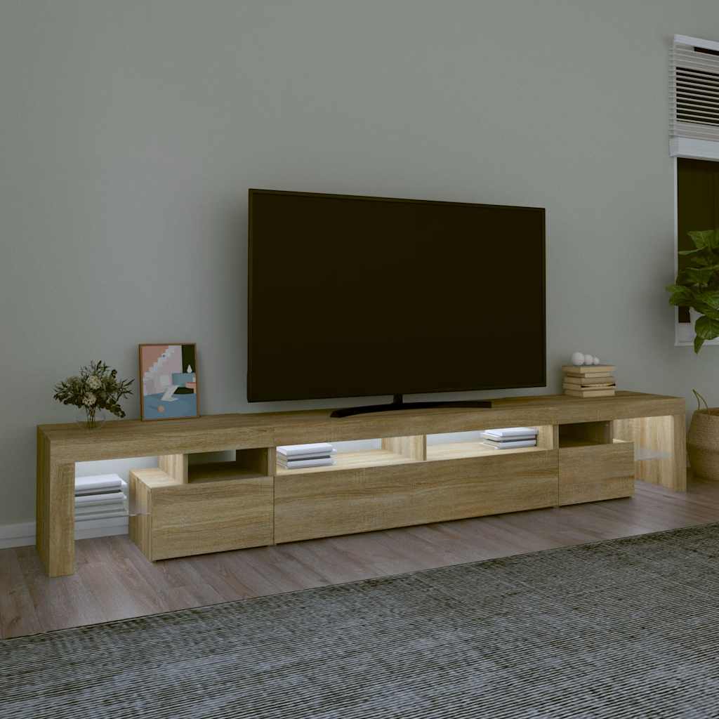 TV ormarić s LED svjetlima boja hrasta sonome 260x36,5x40 cm