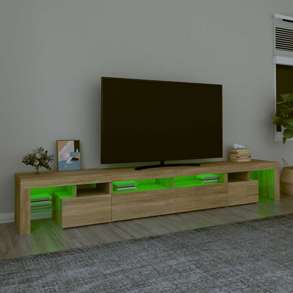TV ormarić s LED svjetlima boja hrasta sonome 260x36,5x40 cm