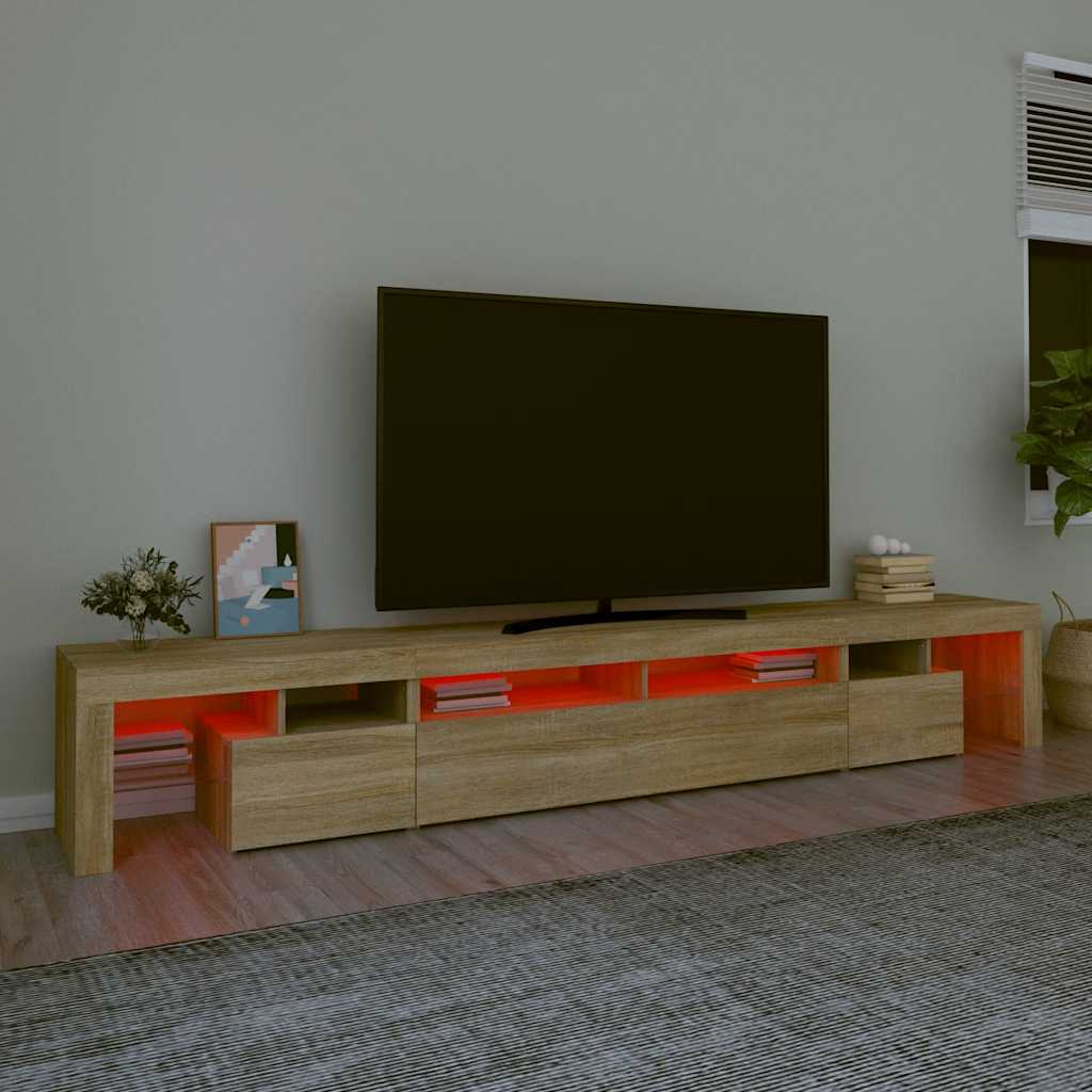 TV ormarić s LED svjetlima boja hrasta sonome 260x36,5x40 cm