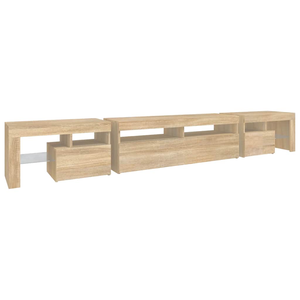 TV ormarić s LED svjetlima boja hrasta sonome 260x36,5x40 cm