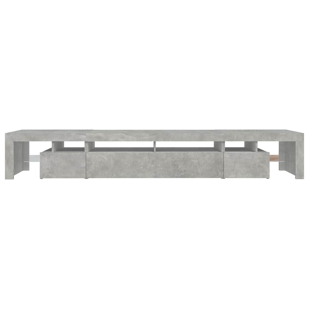TV ormarić s LED svjetlima siva boja betona 260x36,5x40 cm