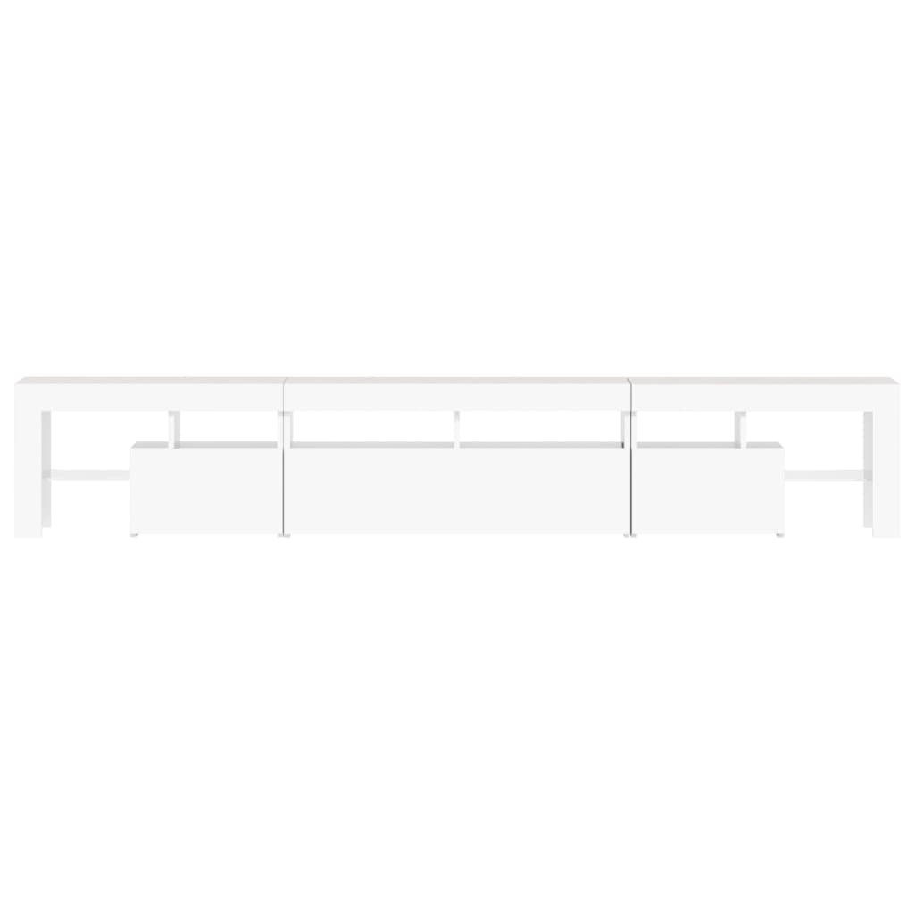 TV ormarić s LED svjetlima bijeli 230x36,5x40 cm