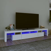 TV ormarić s LED svjetlima bijeli 230x36,5x40 cm