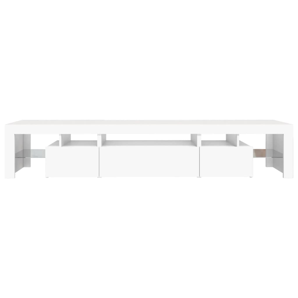 TV ormarić s LED svjetlima bijeli 215x36,5x40 cm