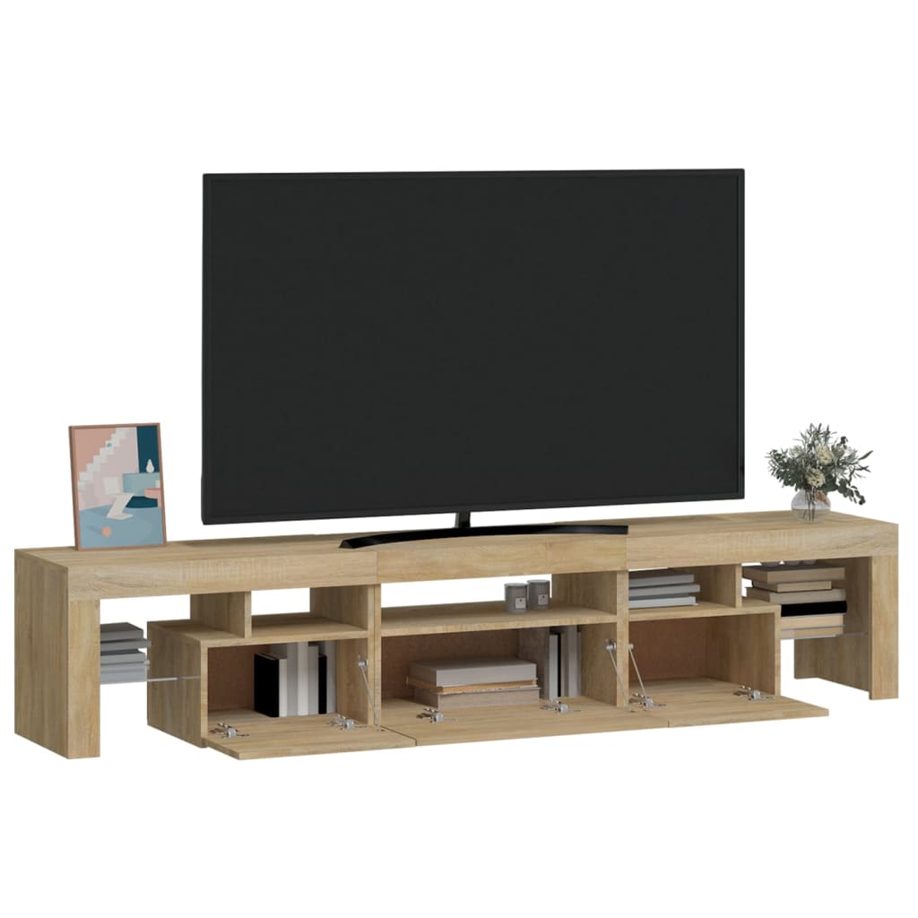 TV ormarić s LED svjetlima boja hrasta sonome 200x36,5x40 cm