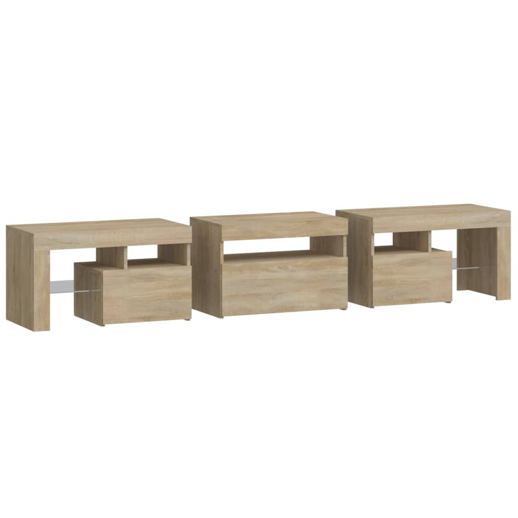 TV ormarić s LED svjetlima boja hrasta sonome 200x36,5x40 cm