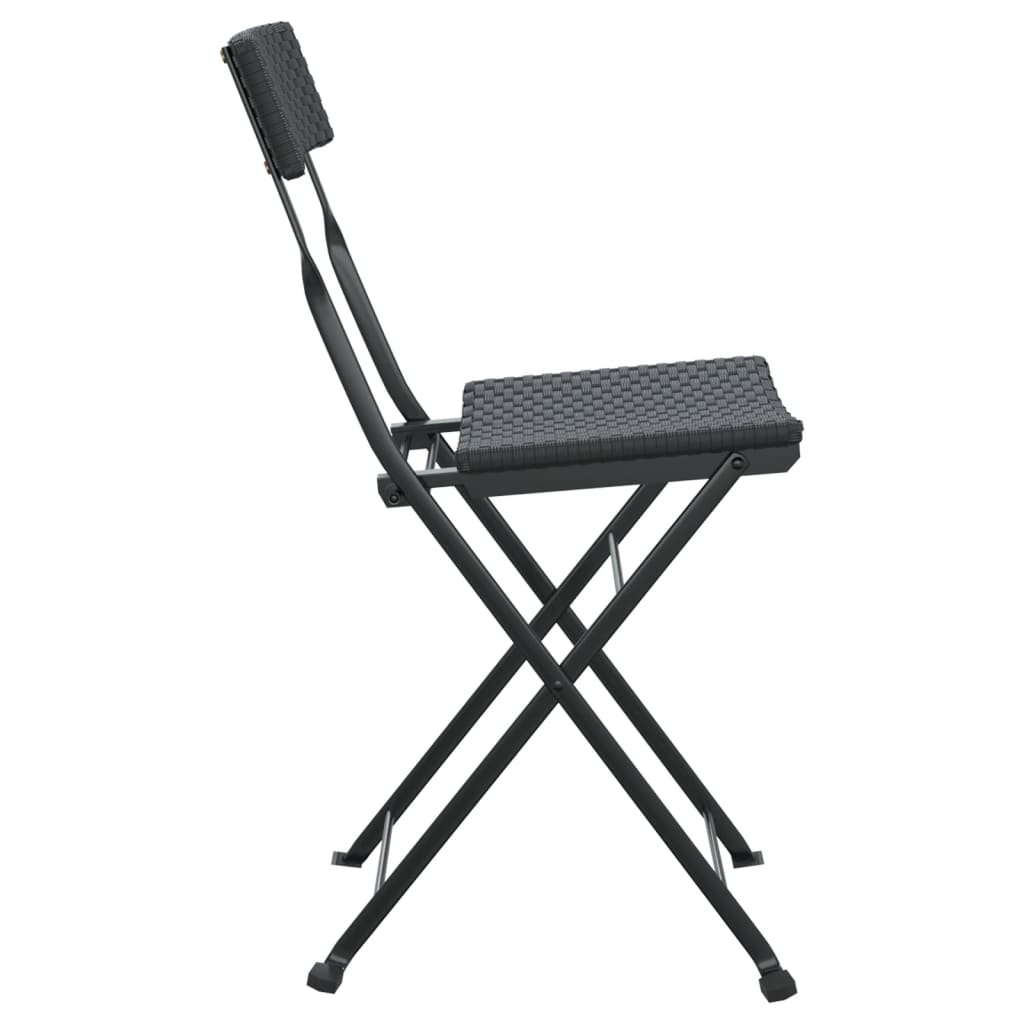 Sklopive bistro stolice 4 kom crne od poliratana i čelika