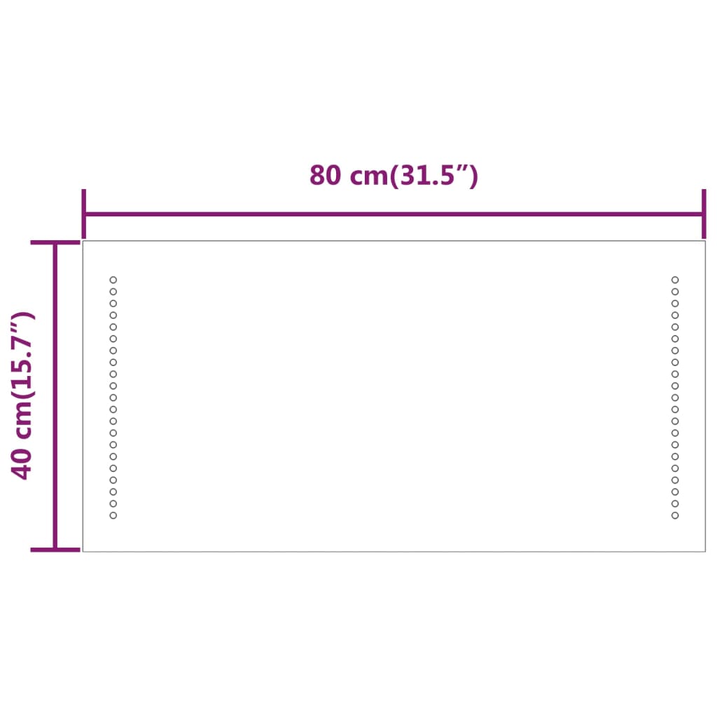 LED kupaonsko ogledalo 40x80 cm
