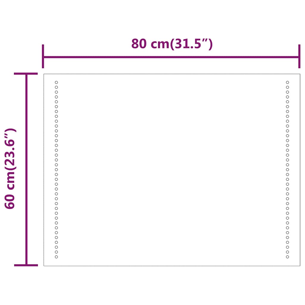 LED kupaonsko ogledalo 60 x 80 cm