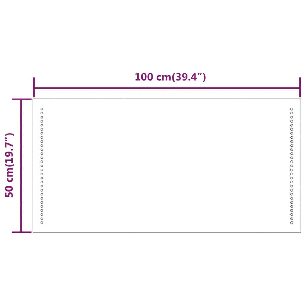 LED kupaonsko ogledalo 50x100 cm