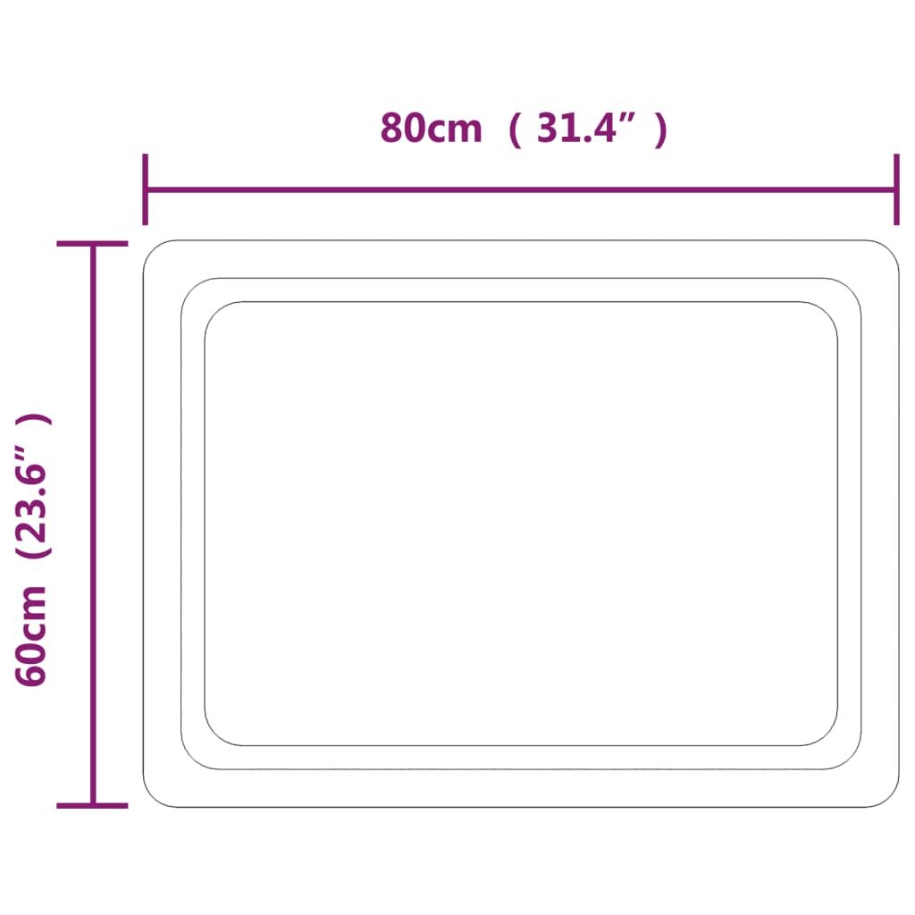 LED kupaonsko ogledalo 60 x 80 cm