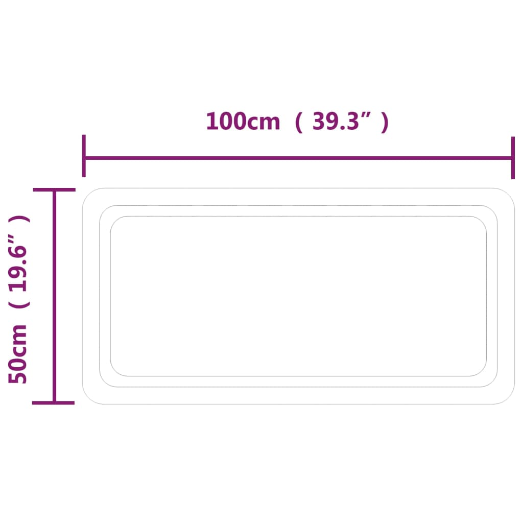 LED kupaonsko ogledalo 50x100 cm