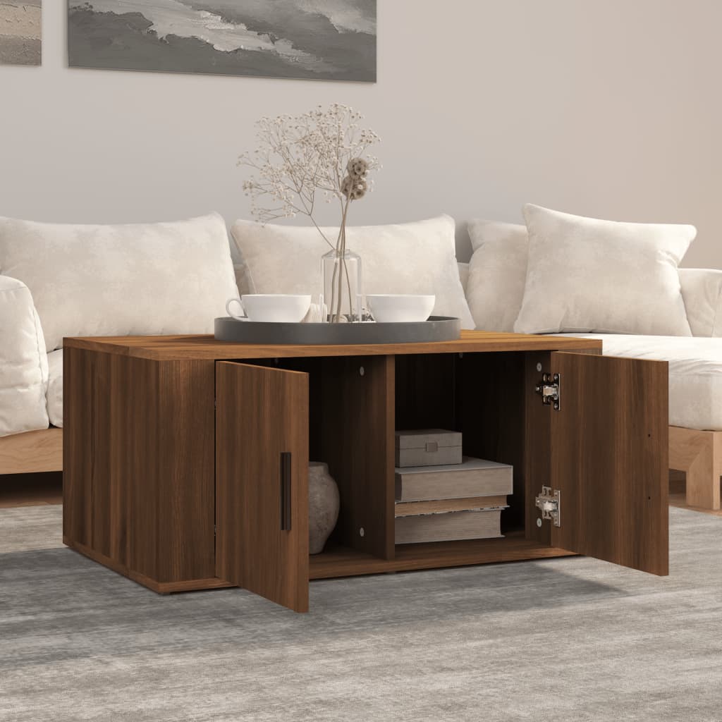 Stolić za kavu Smeđa hrasta 80x50x36 cm konstruirano drvo