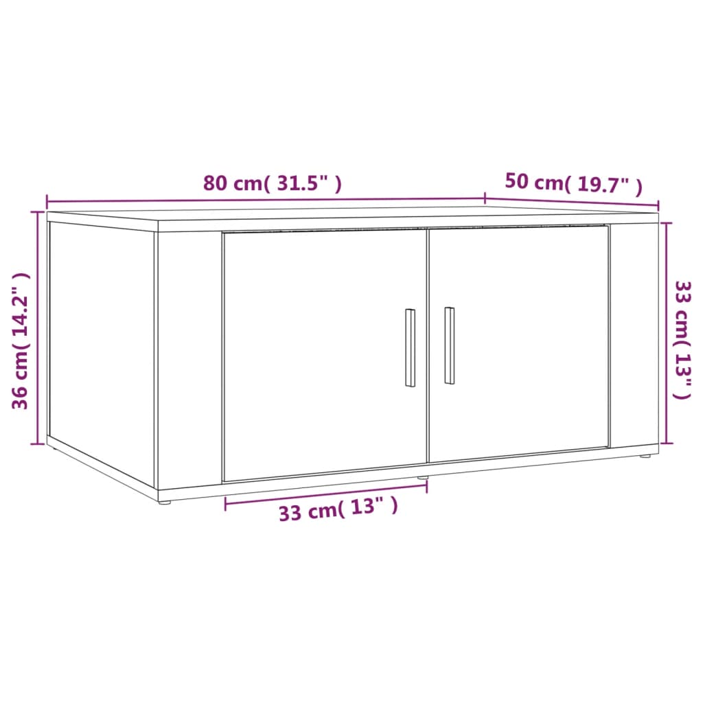 Stolić za kavu Smeđa hrasta 80x50x36 cm konstruirano drvo