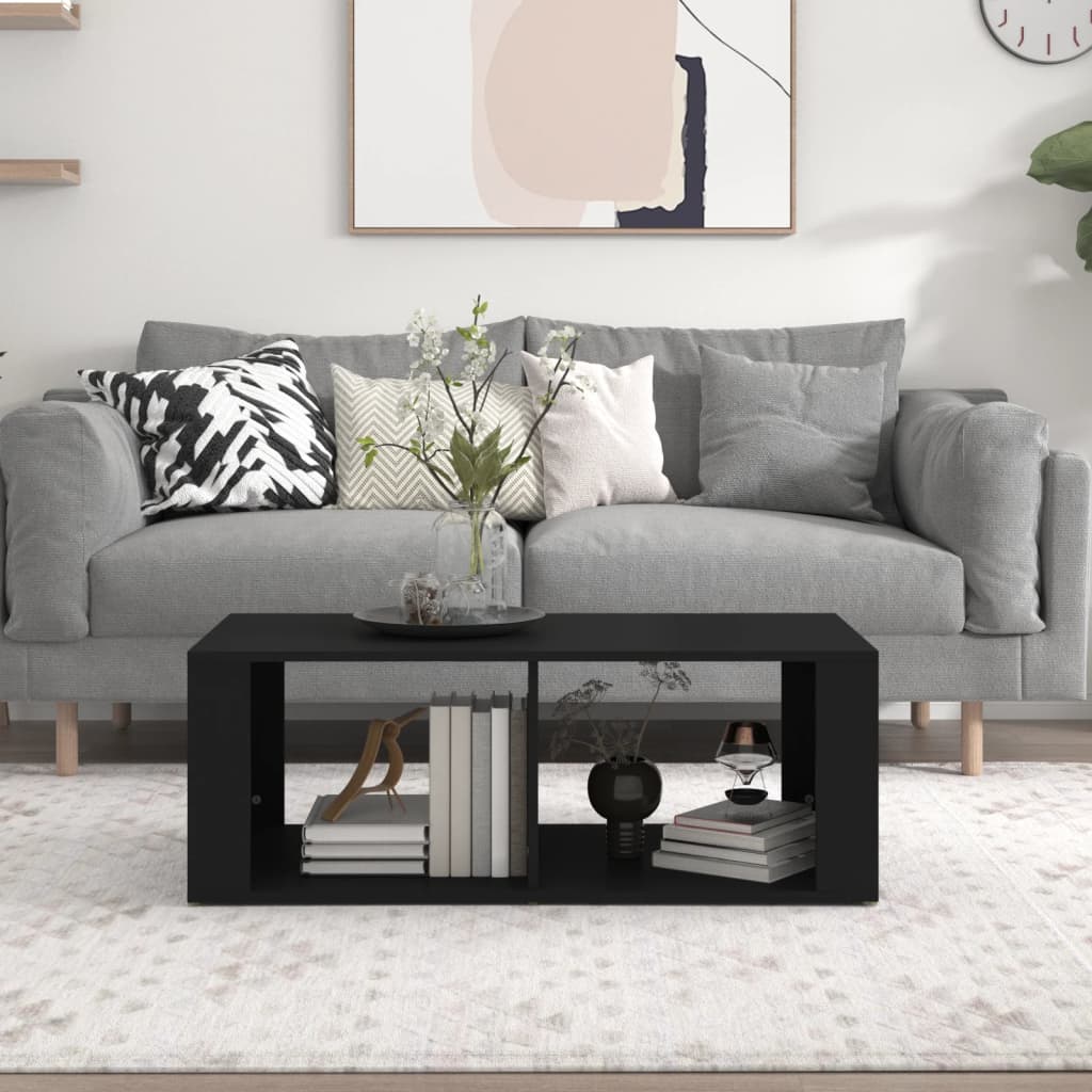 Stolić za kavu crni 100 x 50 x 36 cm od konstruiranog drva