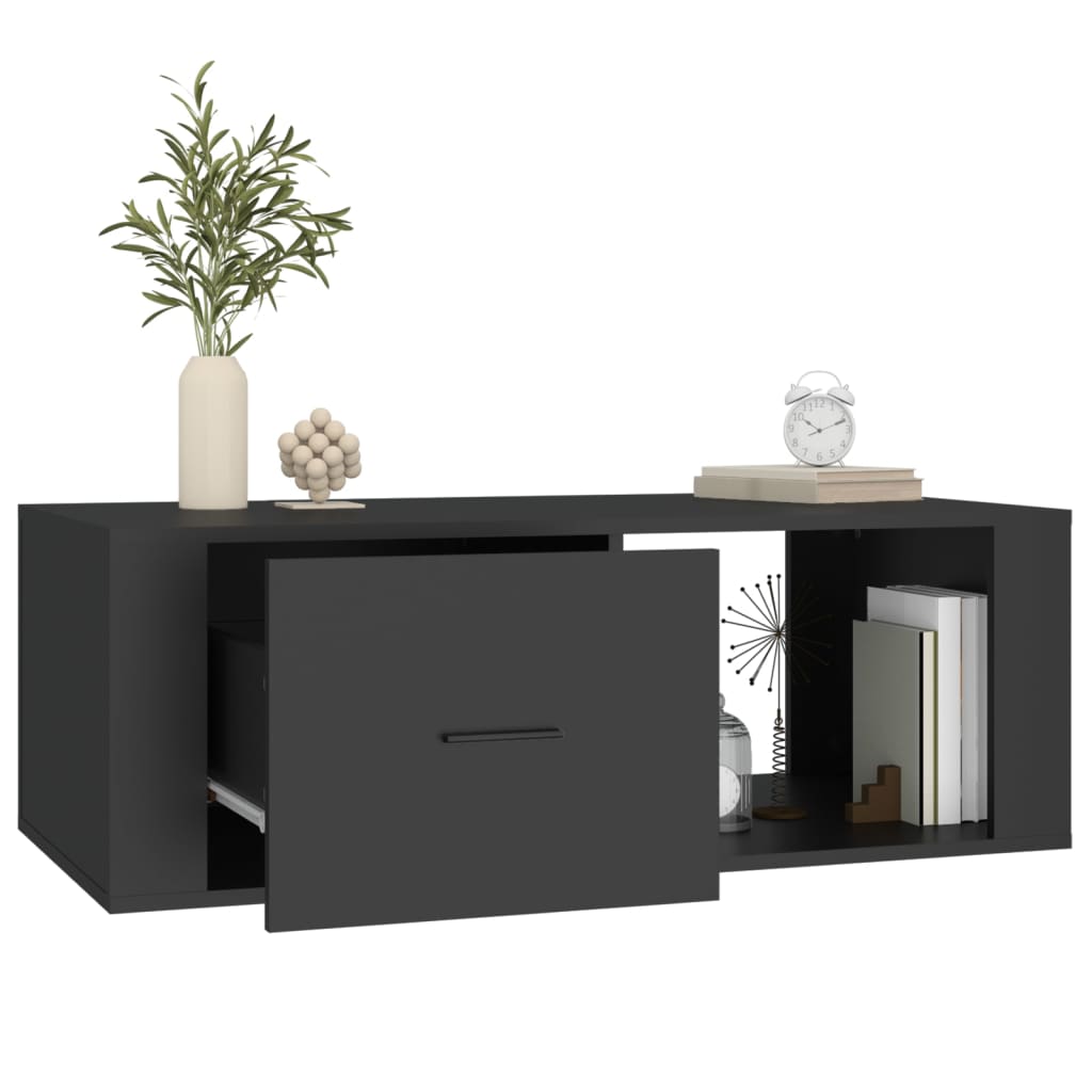Stolić za kavu crni 100 x 50,5 x 35 cm od konstruiranog drva
