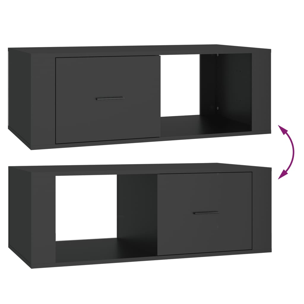 Stolić za kavu crni 100 x 50,5 x 35 cm od konstruiranog drva
