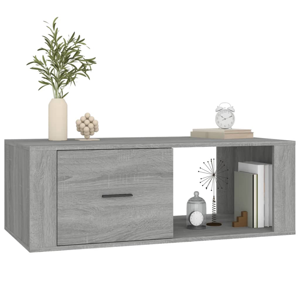 Stolić za kavu sivog hrasta 100x50,5x35 cm konstruirano drvo
