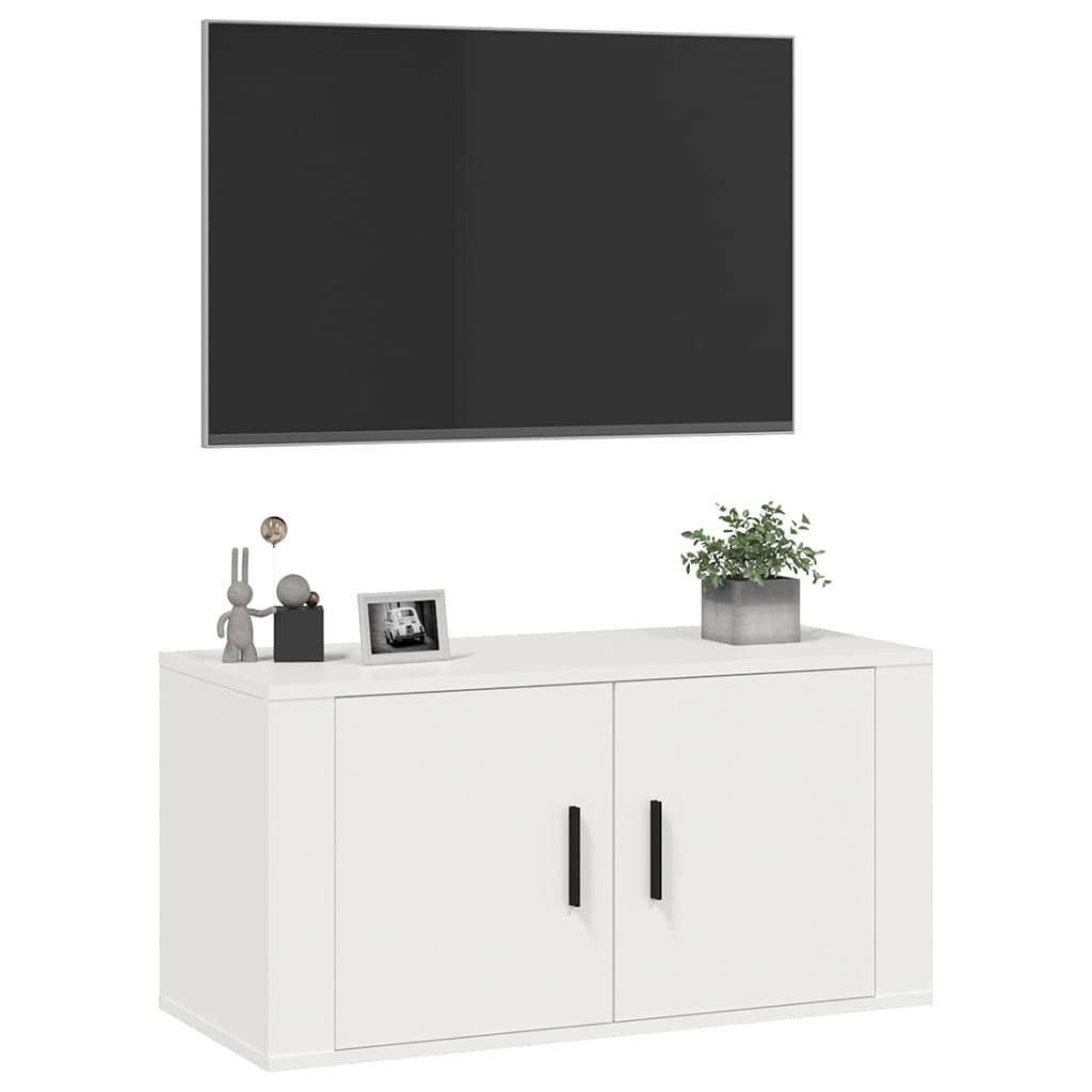 Zidni TV ormarić bijeli 80x34,5x40 cm