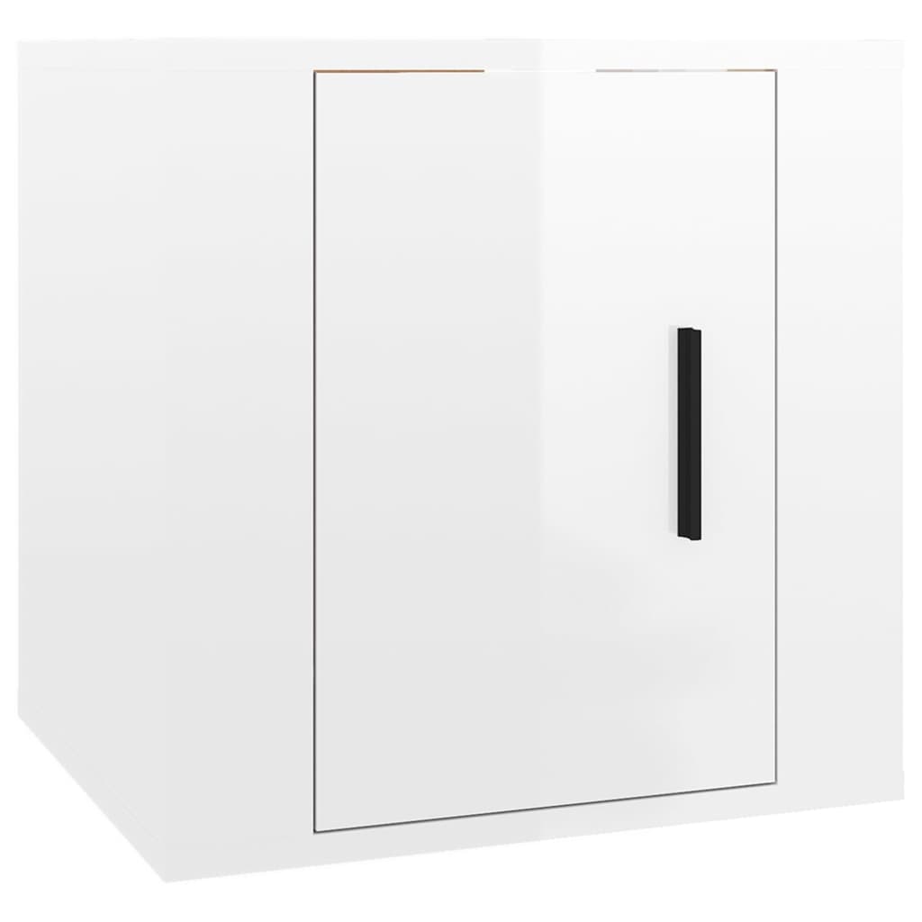 Zidni TV ormarići 2 kom visoki sjaj bijeli 40 x 34,5 x 40 cm