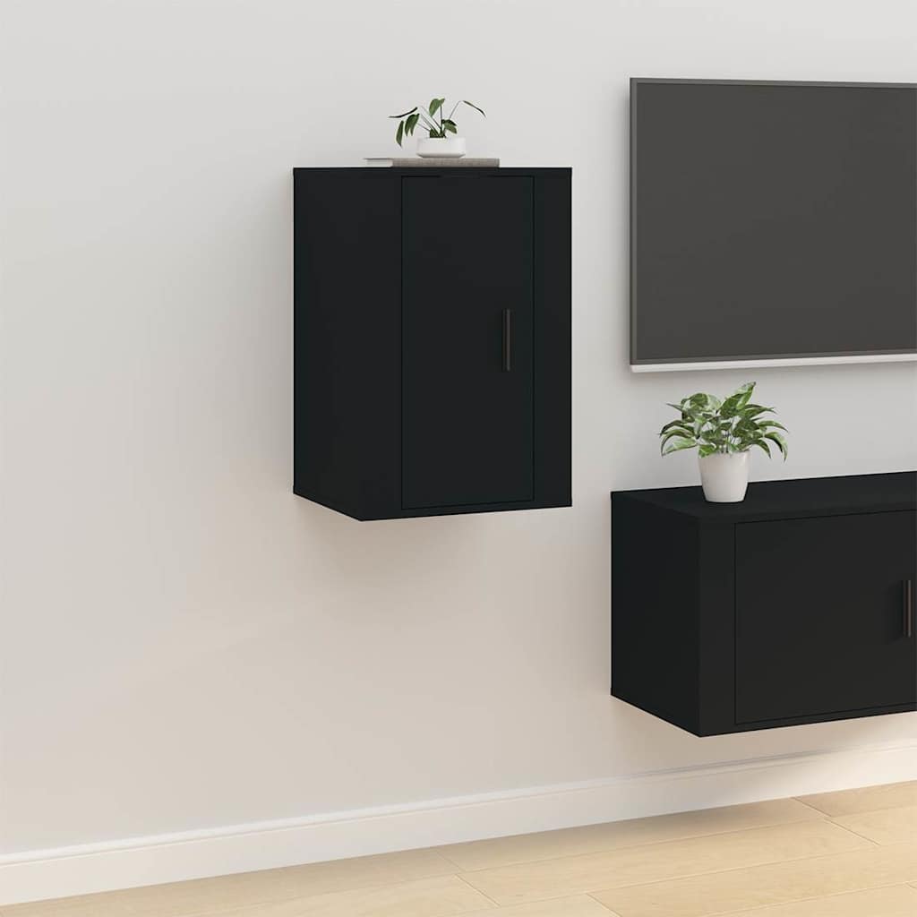 Zidni TV ormarići 2 kom crna 40 x 34,5 x 60 cm