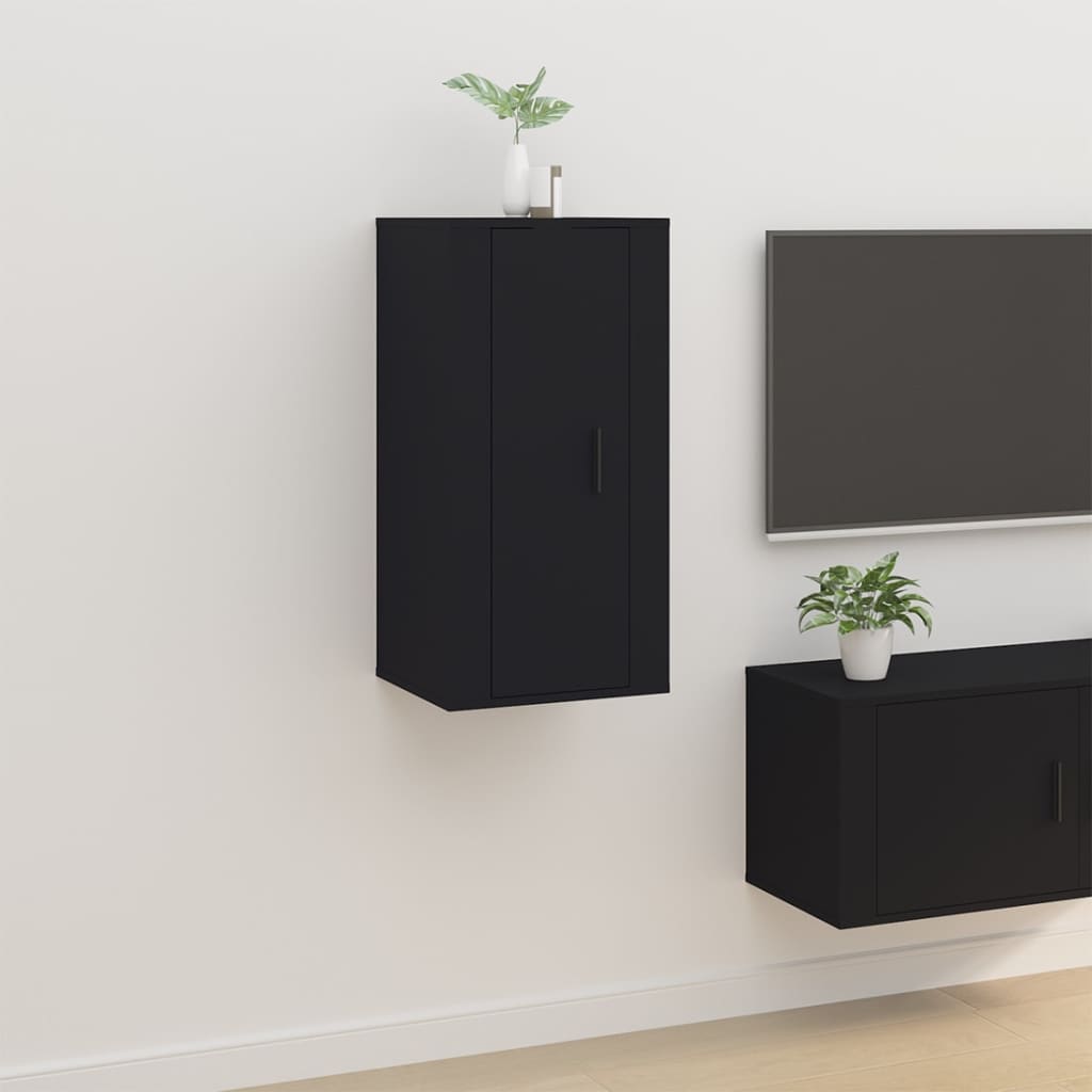 Zidni TV ormarić crna 40x34,5x80 cm