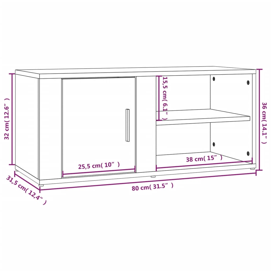 TV ormarići 2 kom crni 80 x 31,5 x 36 cm konstruirano drvo