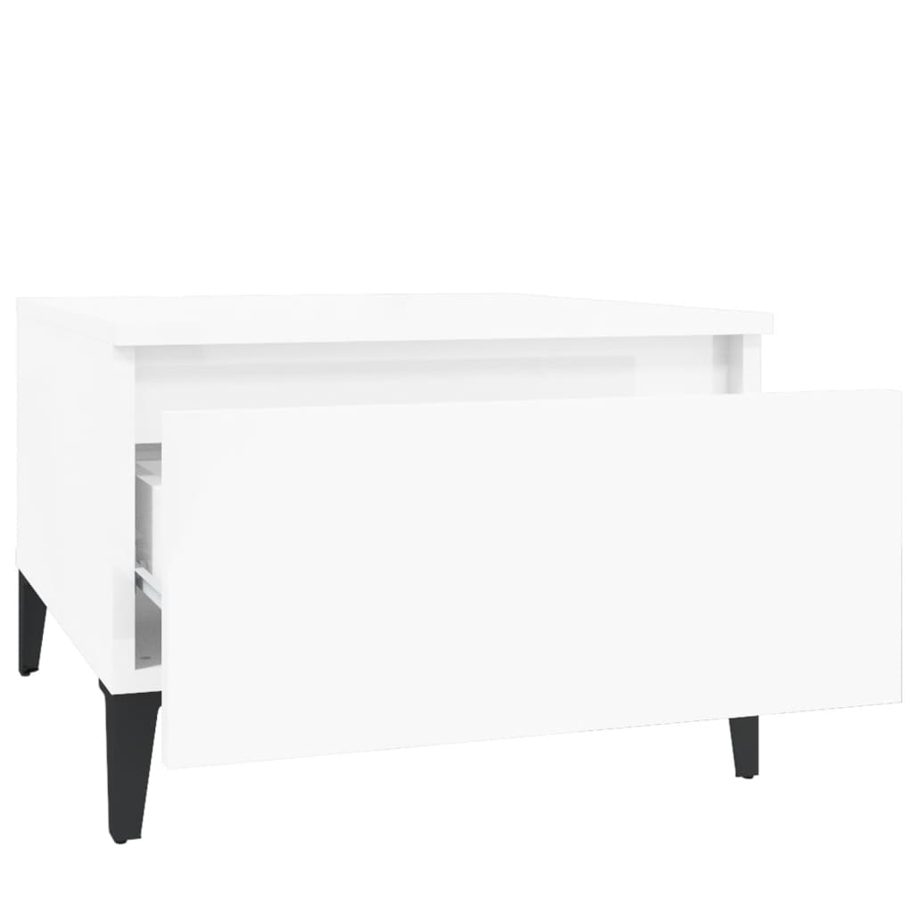 Bočni stolići 2 kom sjajni bijeli 50x46x35 cm konstruirano drvo
