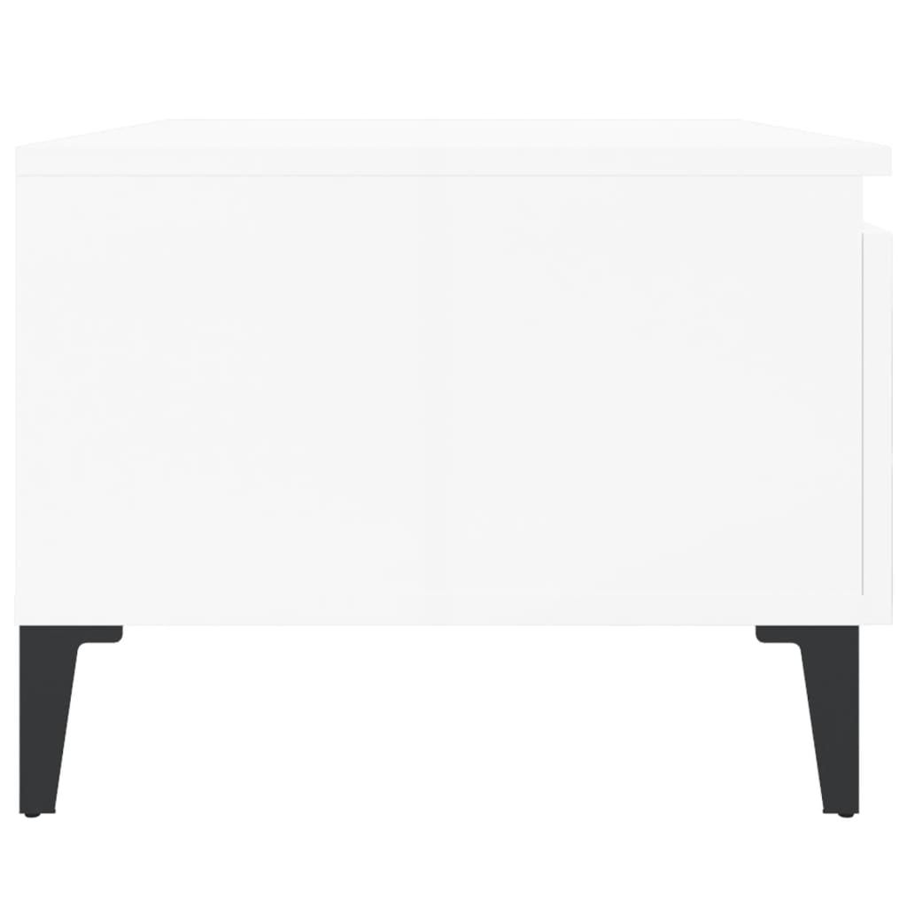 Bočni stolići 2 kom sjajni bijeli 50x46x35 cm konstruirano drvo