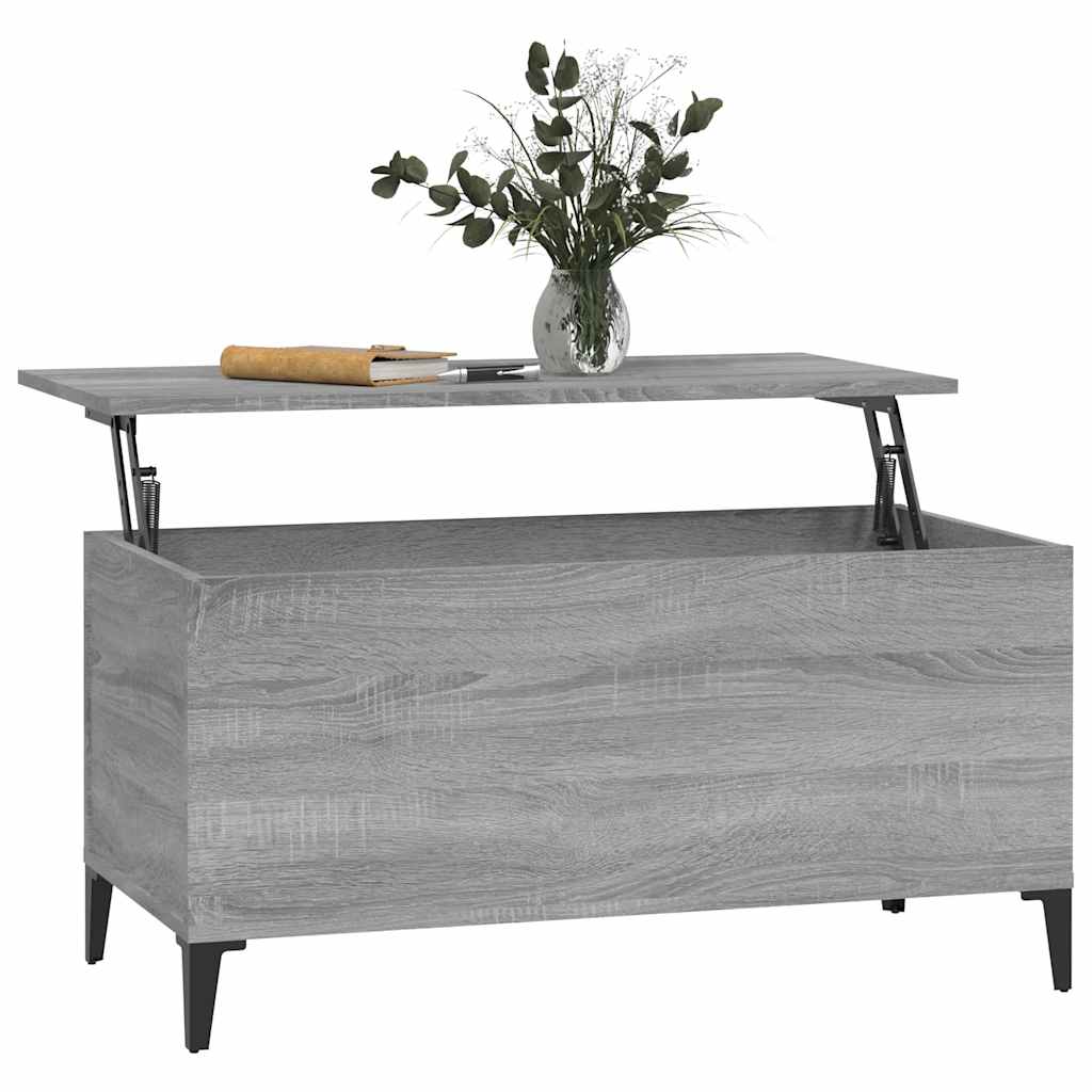 Stolić za kavu siva boja hrasta 90x44,5x45 cm konstruirano drvo