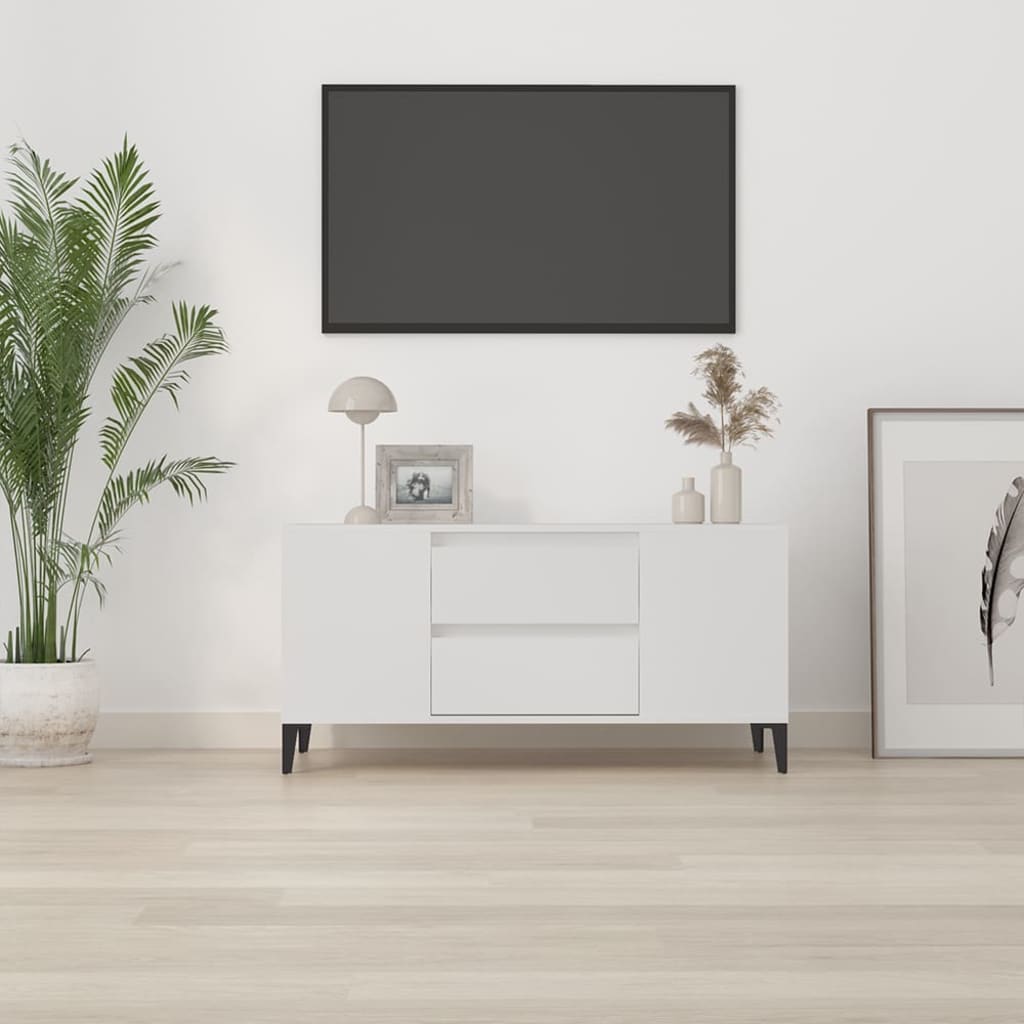 TV ormarić bijeli 102 x 44,5 x 50 cm od konstruiranog drva