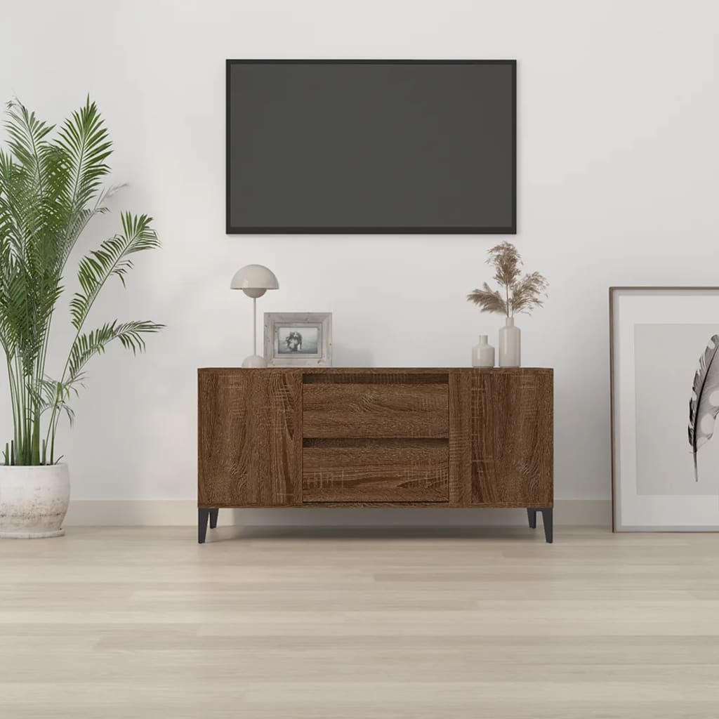 TV ormarić smeđi hrasta 102x44,5x50 cm konstruirano drvo
