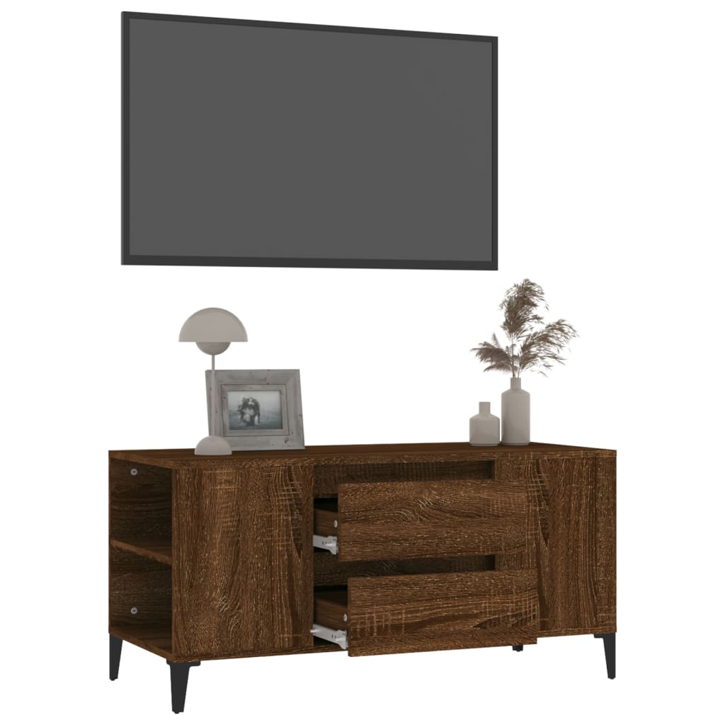 TV ormarić smeđi hrasta 102x44,5x50 cm konstruirano drvo